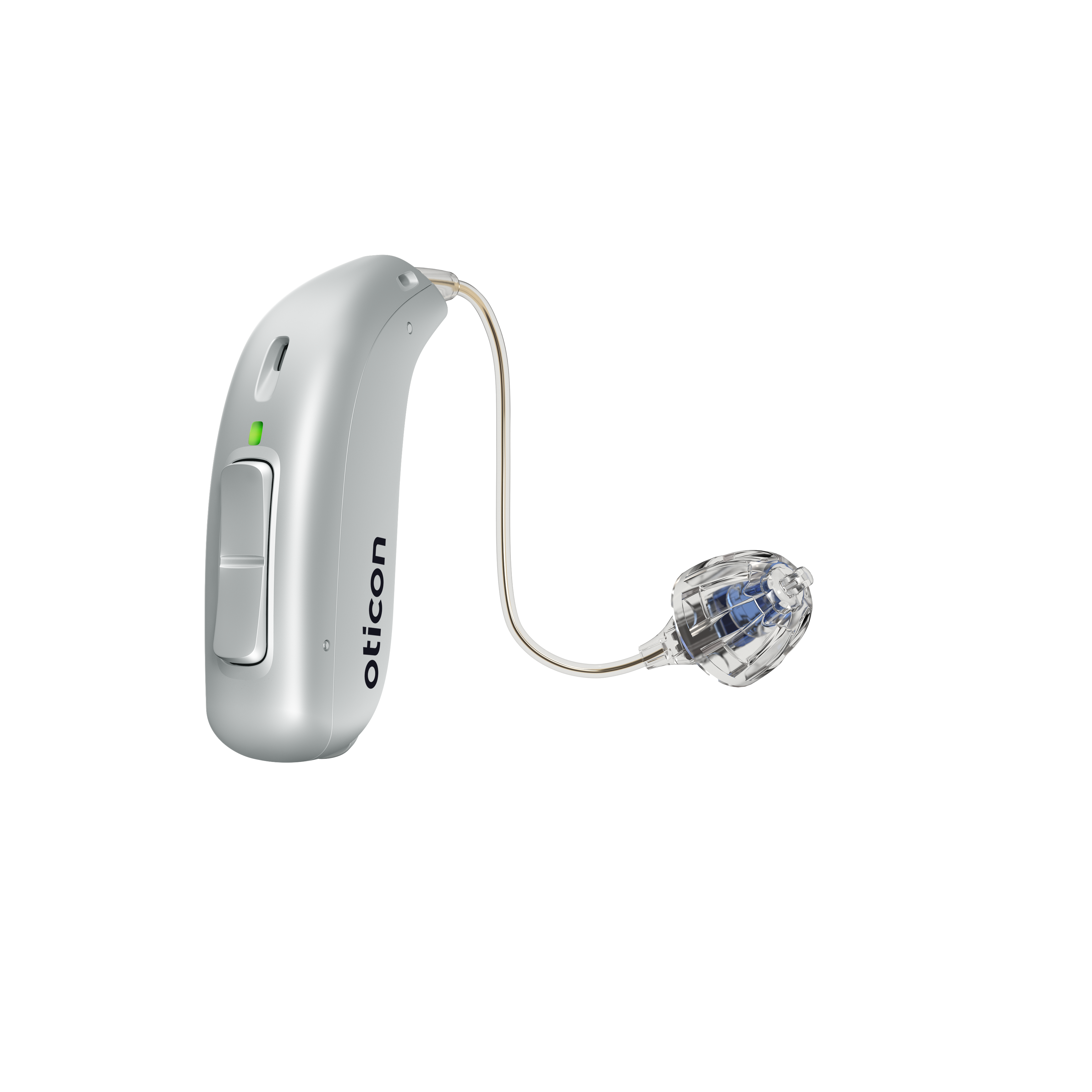 Oticon Verit miniRITE T – Hörgerät in der Farbvariante Silberweiss