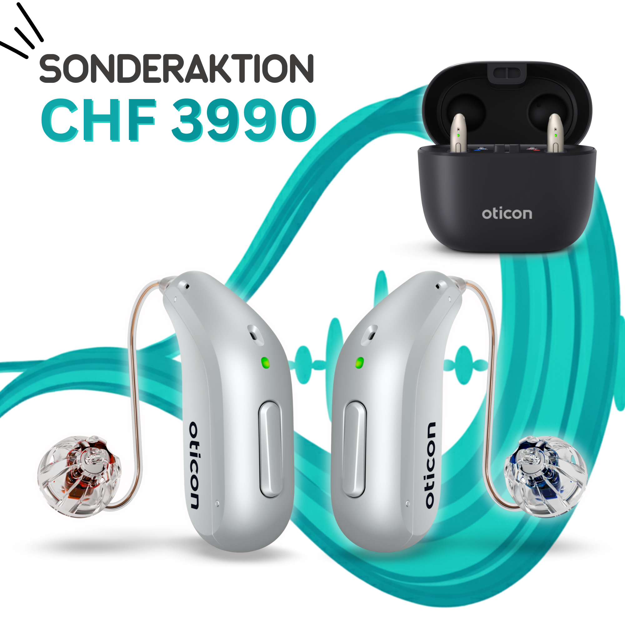 Sonderangebot: 2x Oticon Intent 1 + Smartcharger
