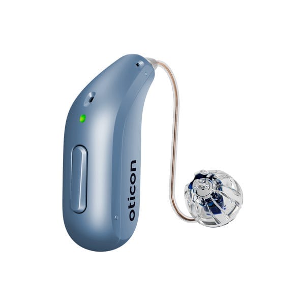 Oticon Intent – Packshot einer Farbvariante in seitlicher Detailansicht