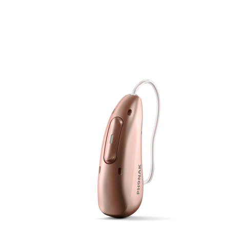 Phonak Audéo Infinio Ultra – Packshot mit Receiver in detaillierter Ansicht