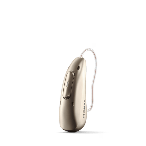 Phonak Audéo Infinio Ultra – Packshot der Farbvariante P5 in Seitenansicht