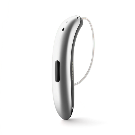 Phonak Slim Lumity – Akku-Hörgerät Stärke 90 in Silber und Schwarz im Detail